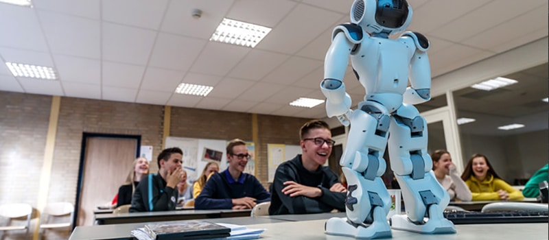 robot neemt de klas over