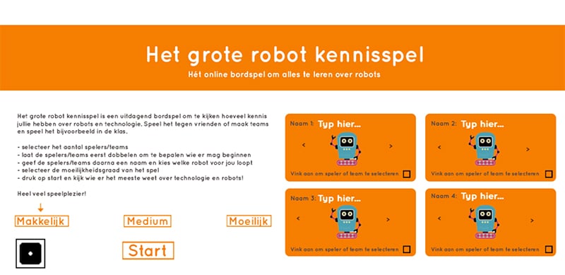 startpagina spel het grote robot kennisspel